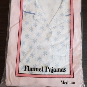Blue Snowflake Flannel Ladies Pajamas